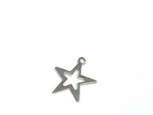 Stunning silver cut out star charm , Sku #500C23