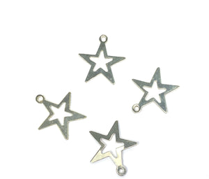 Stunning silver cut out star charm , Sku #500C23