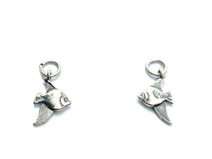 Silver Fish Charm , Sku#SSCR3AL