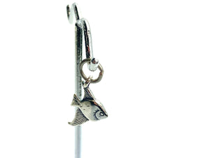 Silver Fish Charm , Sku#SSCR3AL