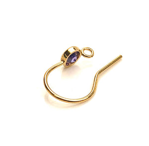 Amethyst cubic zirconia, 14KGF ear wire with ring , SKU#4006425AM