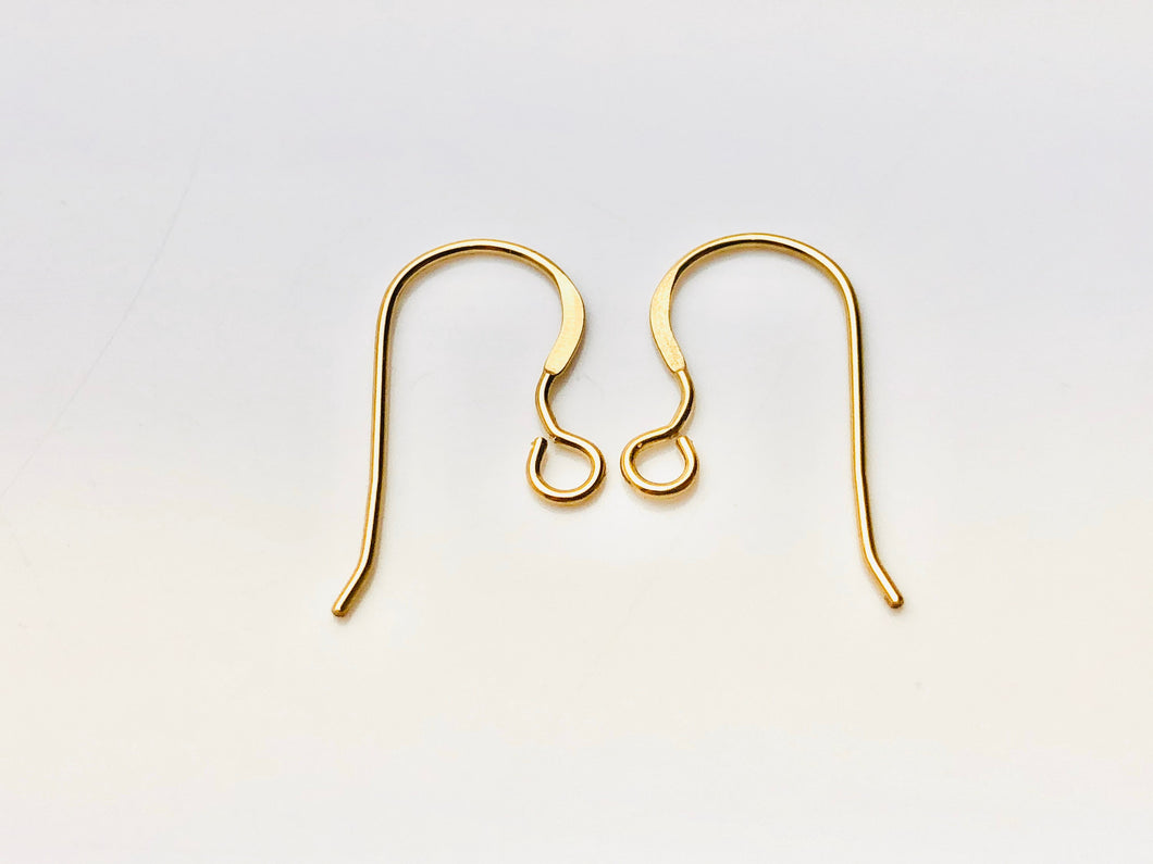 14KGF ear wire flat with no loop , 14K gold filled , sku# 439C(025)