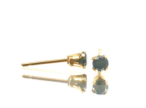 Black cubic zirconia, 14KGF stud earrings, 14K gold filled , SKU# 4011230B