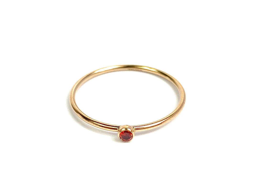 2mm Ruby 3A CZ Stacking Ring , Sku#4820R7M7