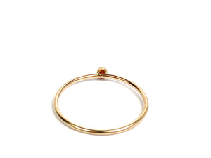 2mm Ruby 3A CZ Stacking Ring , Sku#4820R7M7