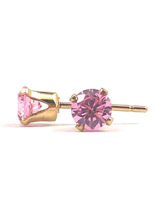 Pink cubic zirconia, 14KGF stud earrings, 14K gold filled ,SKU# 4011240M10