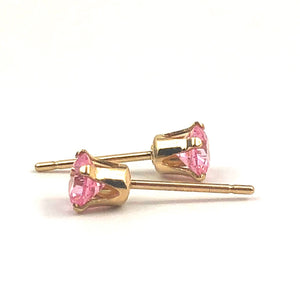 Pink cubic zirconia, 14KGF stud earrings, 14K gold filled ,SKU# 4011240M10