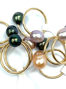Gorgeous Adjustable 14KGF Edison, Tahitian, and South Sea Pearl Rings, 14K Gold Filled, 14K Gold Fill, Sku: GPR-3