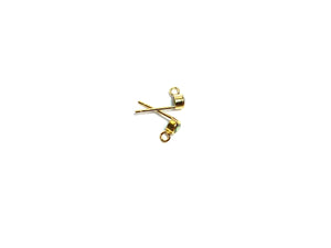 14K Gold Filled, 3mm Green Ear Post W/ Ring, 14KGF