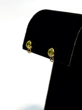 14K Gold Filled, 4mm Lime Gemstone Ear Post W/ Ring, 14KGF