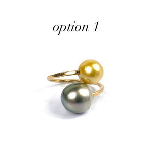 Gorgeous Adjustable 14KGF Edison, Tahitian, and South Sea Pearl Rings, 14K Gold Filled, 14K Gold Fill, Sku GPR-5