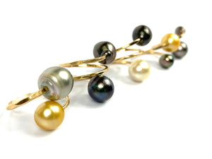 Gorgeous Adjustable 14KGF Edison, Tahitian, and South Sea Pearl Rings, 14K Gold Filled, 14K Gold Fill, Sku GPR-5