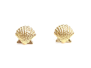 14KGF Seashell Studs , Sku#1820-4