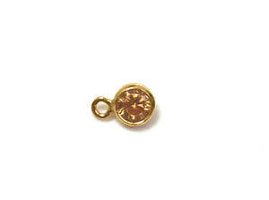 14KGF Champaign bezel drop , 14K gold filled c Sku# 4030DM11