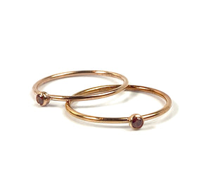 Gorgeous 2mm Ruby Gemstone 14KRGF Stacking Ring, 14K Rose Gold Fill, 14K Rose Gold Filled