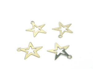 Stunning silver cut out star charm , Sku #500C23