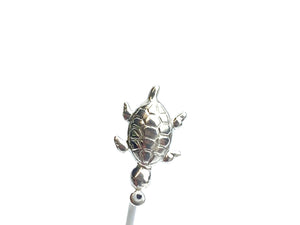 Silver Turtle Charm , Sku#500C36