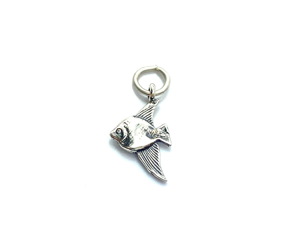 Silver Fish Charm , Sku#SSCR3AL