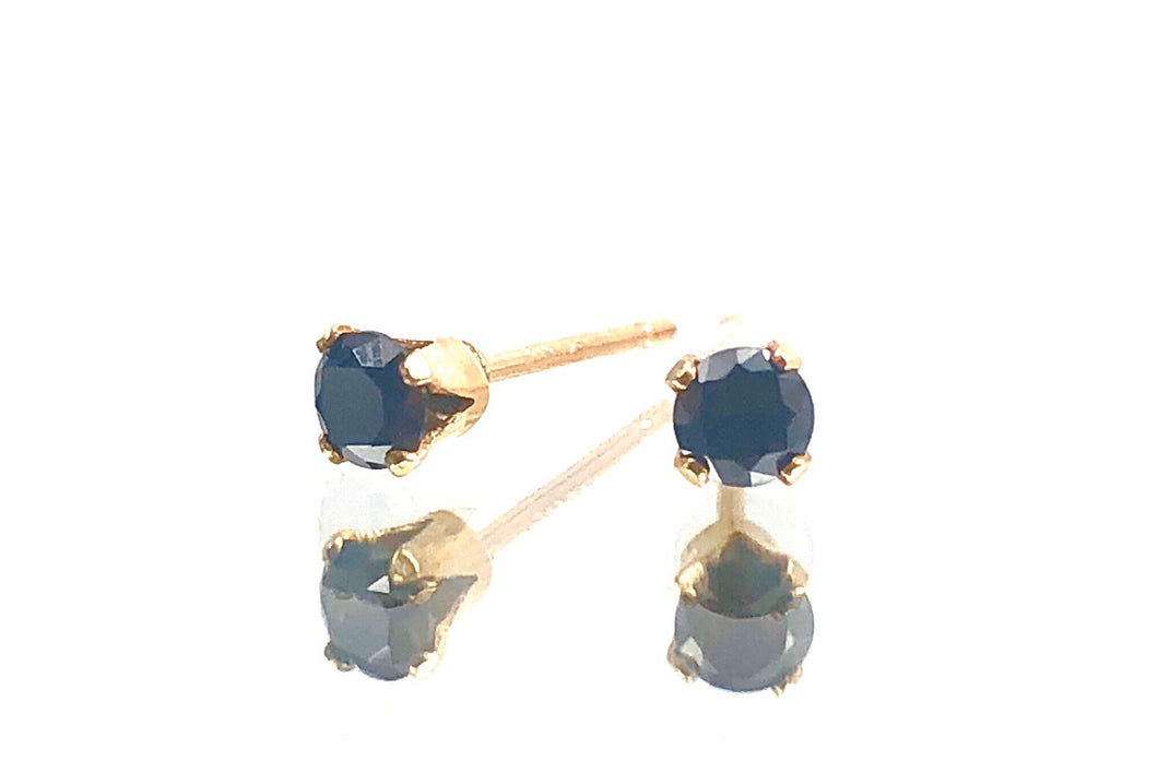 Black cubic zirconia, 14KGF stud earrings, 14K gold filled , SKU# 4011230B