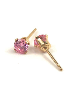 Pink cubic zirconia, 14KGF stud earrings, 14K gold filled ,SKU# 4011240M10