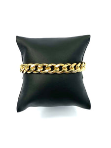 14KGF 10” 9mm Curb Chain Bracelet, 14K Gold Filled, 14K Gold Fill, Sku:SM94LC-10