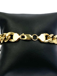 14KGF 10” 9mm Curb Chain Bracelet, 14K Gold Filled, 14K Gold Fill, Sku:SM94LC-10