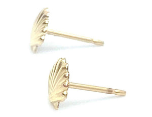 14KGF Seashell Studs , Sku#E595-4