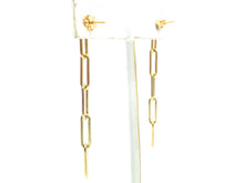 14KGF Paperclip Chain Post Earring , Sku#4018602B2