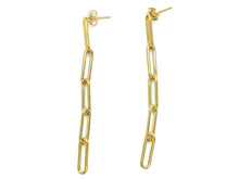 14KGF Paperclip Chain Post Earring , Sku#4018602B2