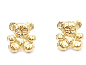 14KGF Teddy Bear Studs , Sku#709-4