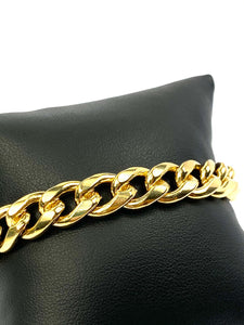 14KGF 10” 9mm Curb Chain Bracelet, 14K Gold Filled, 14K Gold Fill, Sku:SM94LC-10