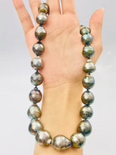 19 “ finished tahitian peacock pearl necklace, 14mm - 17mm w / sterling silver ball clasp , SKU# 070761