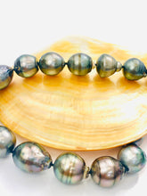 19 “ finished tahitian peacock pearl necklace, 14mm - 17mm w / sterling silver ball clasp , SKU# 070761