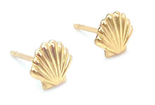 14KGF Seashell Studs , Sku#E595-4