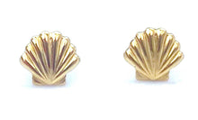 14KGF Seashell Studs , Sku#E595-4