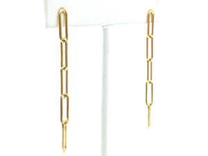 14KGF Paperclip Chain Post Earring , Sku#4018602B2