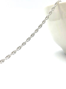 25R 2.5mm sterling silver double rope chain