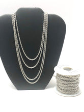 25R 2.5mm sterling silver double rope chain