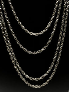 25R 2.5mm sterling silver double rope chain