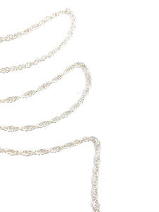 Beautiful 2mm Sterling Silver Rope Chain, SS, Sku:15R