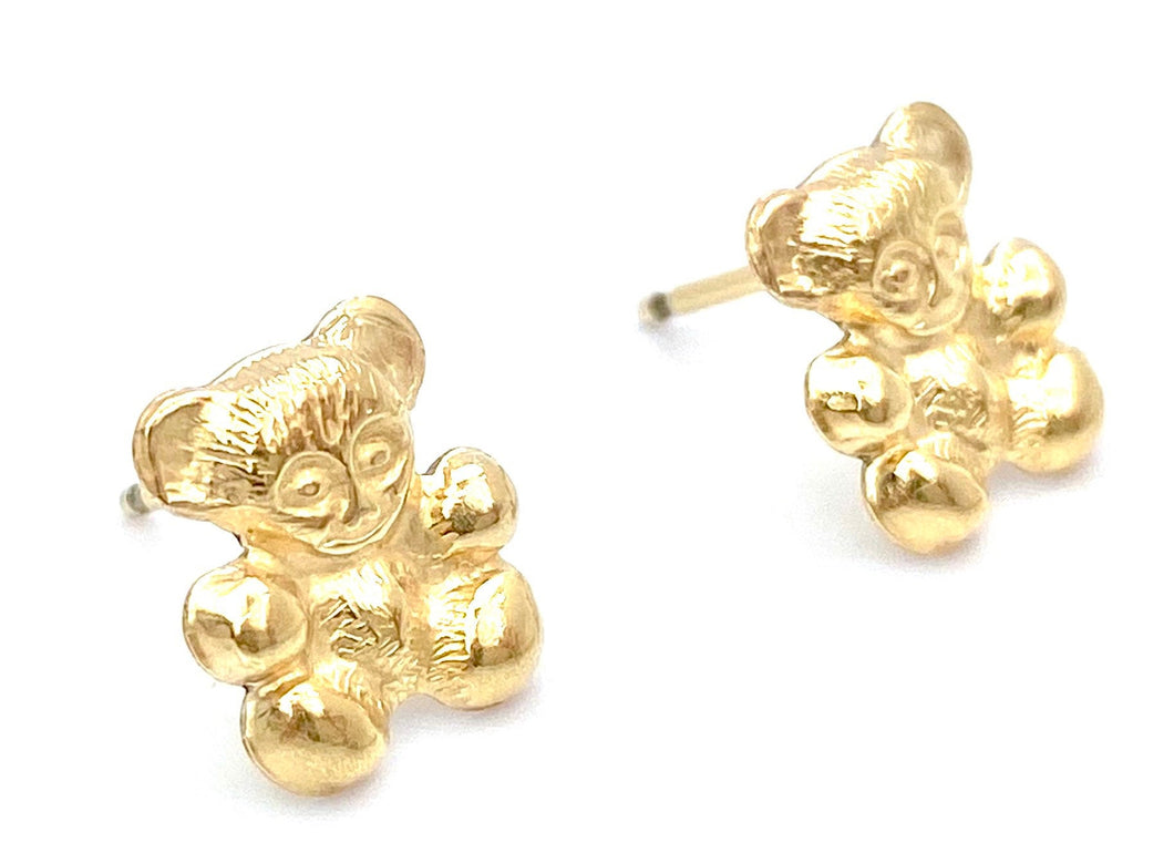 14KGF Teddy Bear Studs , Sku#709-4