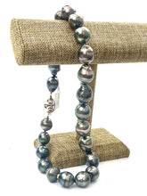 19 “ finished tahitian peacock pearl necklace, 14mm - 17mm w / sterling silver ball clasp , SKU# 070761