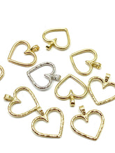 14K heart charm, Rose gold & White gold, SKU#L-137