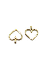 14K heart charm, Rose gold & White gold, SKU#L-137