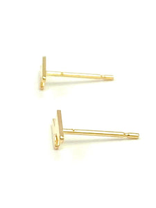 14K Solid Gold Lightning Studs , Sku#203-020-2