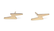 14K Solid Gold Lightning Studs , Sku#203-020-2