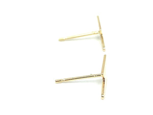 14K Solid Gold Lightning Studs , Sku#203-020-2