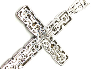 Sterling silver cross pendant, cubic zirconia, SKU# 10027