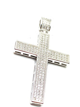 Sterling silver cross pendant, cubic zirconia, SKU#10034