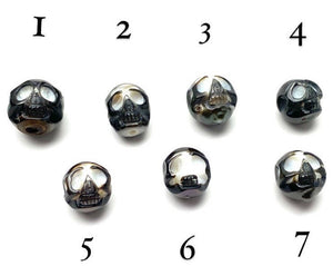 11mm - 14mm Tahitian carved skull pearls, SKU# 10041